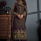 Salwar Suit Pashmina Brown Digital Print Salwar Kameez