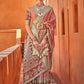 Classic Cotton Silk Brown Foil Print Saree