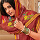 Contemporary Chiffon Brown Fancy Work Saree