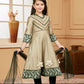 Anarkali Suit Cotton Silk Brown Embroidered Kids