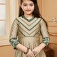 Anarkali Suit Cotton Silk Brown Embroidered Kids