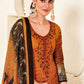 Straight Salwar Suit Cotton Brown Embroidered Salwar Kameez