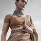 Contemporary Silk Brown Digital Print Saree
