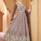 Gown Georgette Brown Embroidered Gown