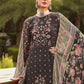 Salwar Suit Pure Crepe Brown Embroidered Salwar Kameez