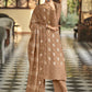 Salwar Suit Cotton Brown Embroidered Salwar Kameez