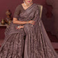 Trendy Saree Silk Blend Brown Embroidered Saree