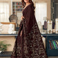 Designer Fancy Fabric Brown Foil Print Saree