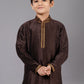 Kurta Pyjama Polly Cotton Brown Fancy Work Kids