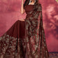 Contemporary Georgette Brown Fancy Work Saree