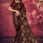 Contemporary Georgette Brown Fancy Work Saree