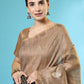 Contemporary Handloom Silk Brown Woven Saree