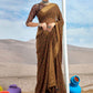 Classic Foil Georgette Brown Patch Border Saree