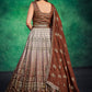 Designer Gown Georgette Brown Sequins Gown