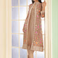 Jacket Style Suit Georgette Brown Embroidered Salwar Kameez