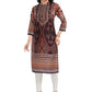 Designer Kurti Muslin Brown Digital Print Kurtis