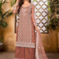 Salwar Suit Net Brown Embroidered Salwar Kameez