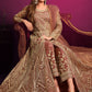 Anarkali Suit Net Brown Embroidered Salwar Kameez