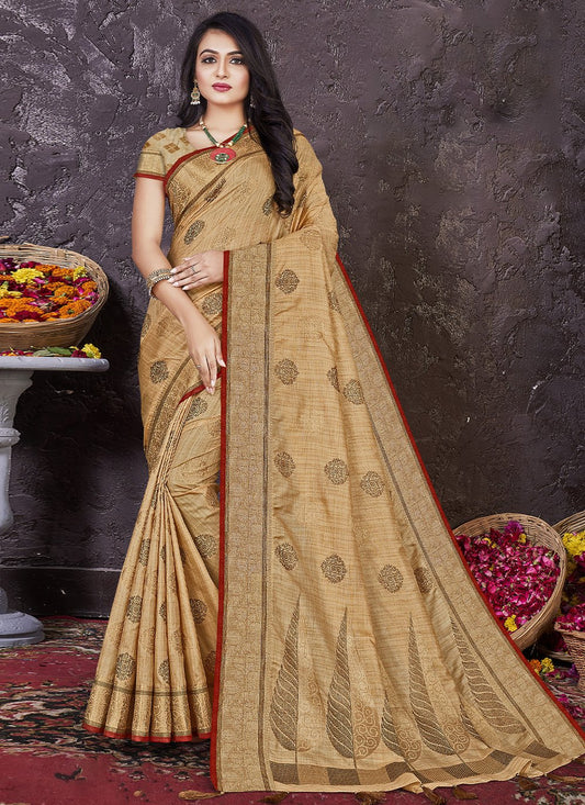 Contemporary Silk Brown Weaving Saree