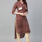 Casual Kurti Rayon Brown Print Kurtis