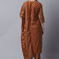 Salwar Suit Cotton Brown Print Salwar Kameez