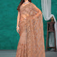 Trendy Saree Net Brown Embroidered Saree