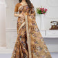 Classic Organza Brown Cord Work Saree