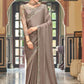 Classic Silk Brown Embroidered Saree