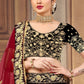 Lehenga Choli Velvet Brown Embroidered Lehenga Choli