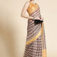 Contemporary Chanderi Cotton Brown Digital Print Saree