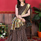 Contemporary Silk Brown Patch Border Saree
