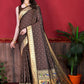 Contemporary Silk Brown Patch Border Saree