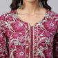 Salwar Suit Cotton Burgundy Floral Patch Salwar Kameez