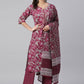 Salwar Suit Cotton Burgundy Floral Patch Salwar Kameez