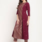 Casual Kurti Crepe Silk Burgundy Print Kurtis