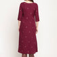 Casual Kurti Crepe Silk Burgundy Print Kurtis