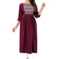 Designer Kurti Rayon Burgundy Embroidered Kurtis