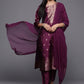 Straight Salwar Suit Silk Blend Burgundy Weaving Salwar Kameez