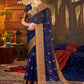 Contemporary Organza Silk Blue Booti Saree