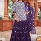 Lehenga Choli Cotton Georgette Purple Booti Lehenga Choli