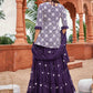 Lehenga Choli Cotton Georgette Purple Booti Lehenga Choli