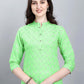 Party Wear Kurti Cotton Sea Green Booti Kurtis