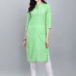 Party Wear Kurti Cotton Sea Green Booti Kurtis