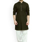 Kurta Blended Cotton Green Buttons Mens