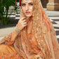 Salwar Suit Georgette Orange Buttons Salwar Kameez