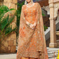 Salwar Suit Georgette Orange Buttons Salwar Kameez