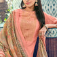Salwar Suit Pure Silk Peach Buttons Salwar Kameez