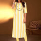 Casual Kurti Cotton Yellow Embroidered Kurtis