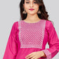 Casual Kurti Rayon Pink Embroidered Kurtis