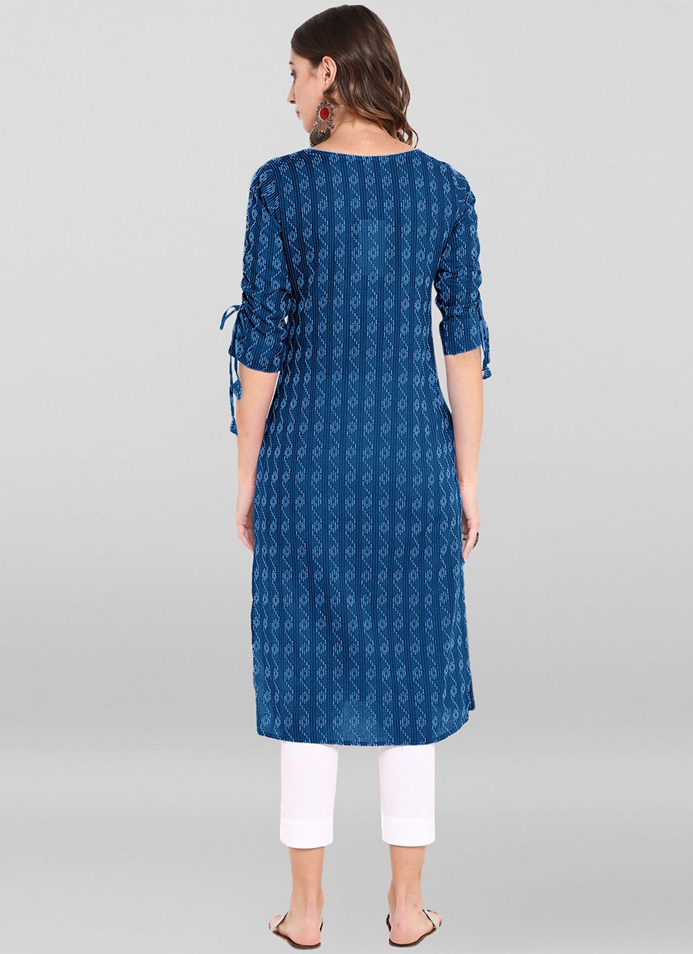 Casual Kurti Cotton Blue Woven Kurtis